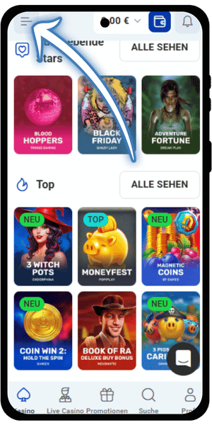Bereich „App herunterladen“ auswählen