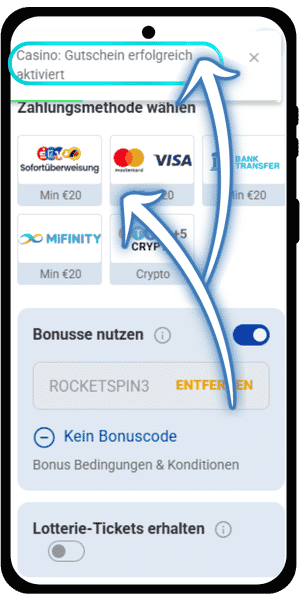 Deposit einzahlen und Bonus nutzen